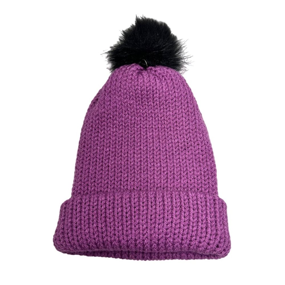 Trend + Relic by Julie Norkus | Purple Hand Knit Beanie w/ Pom | One Size